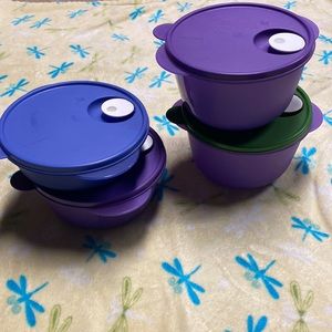 Tupperware Microwave cooker reheat set with vent EUC